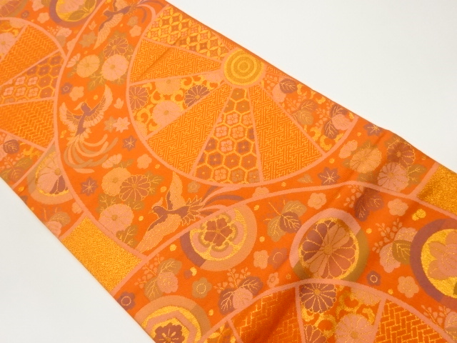 6881148: JAPANESE KIMONO / VINTAGE FUKURO OBI / WOVEN FLORAL